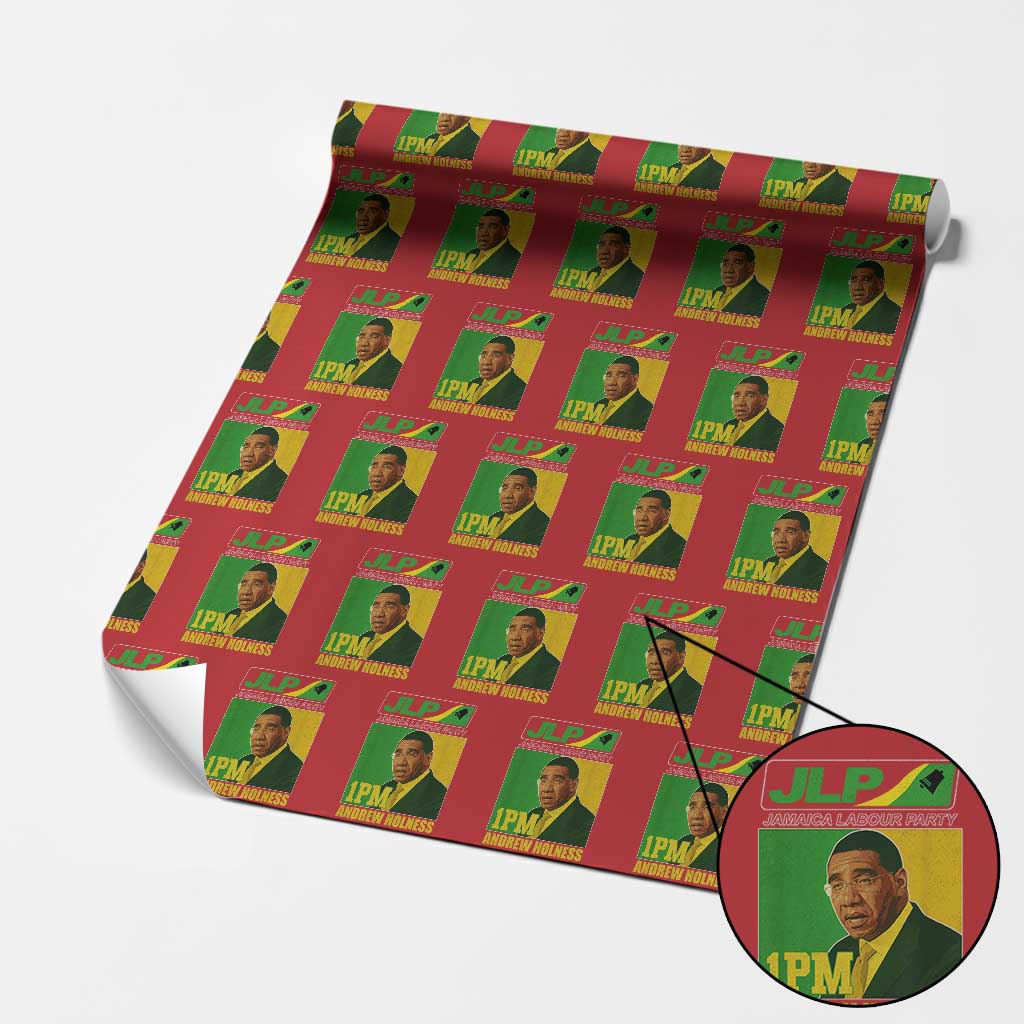1PM Andrew Holness JPL Supporter Wrapping Paper Roll Jamaica Labor Party Jamaican Political Pride - Wonder Print Shop