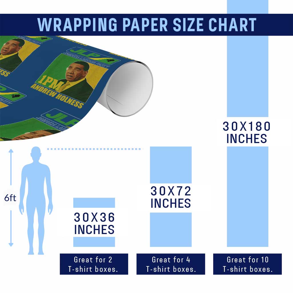 1PM Andrew Holness JPL Supporter Wrapping Paper Roll Jamaica Labor Party Jamaican Political Pride - Wonder Print Shop