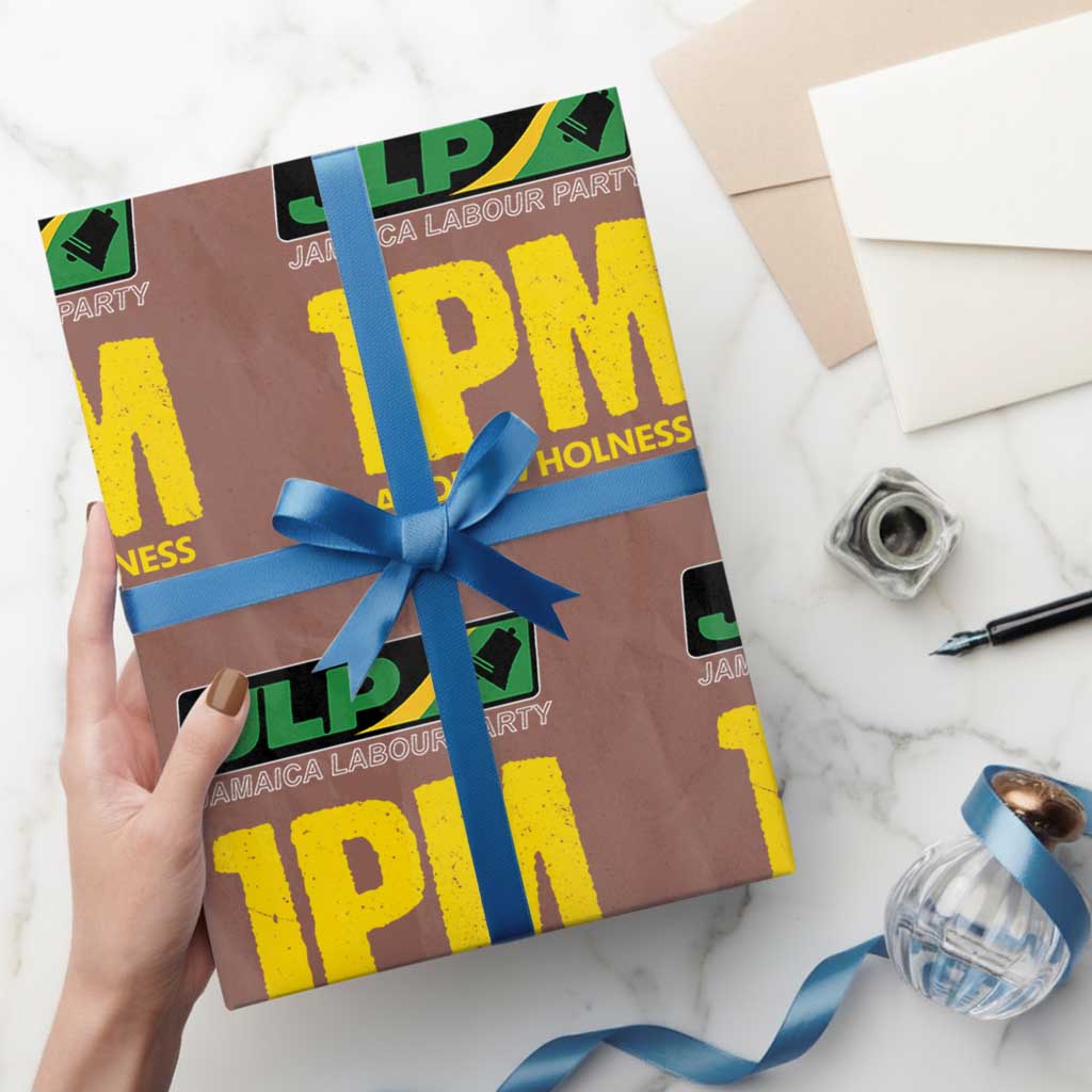 1PM Andrew Holness Wrapping Paper Roll Support JLP Jamaica Labour Party - Wonder Print Shop