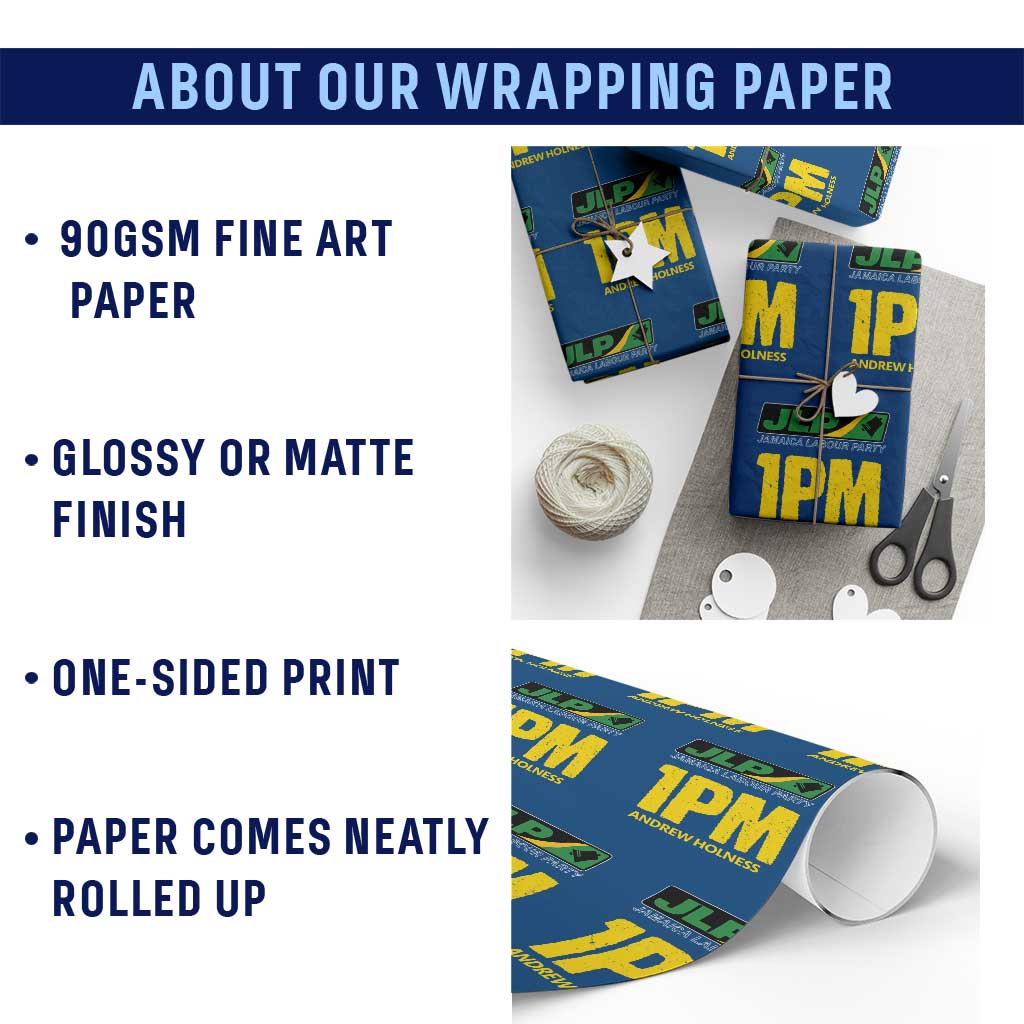 1PM Andrew Holness Wrapping Paper Roll Support JLP Jamaica Labour Party - Wonder Print Shop