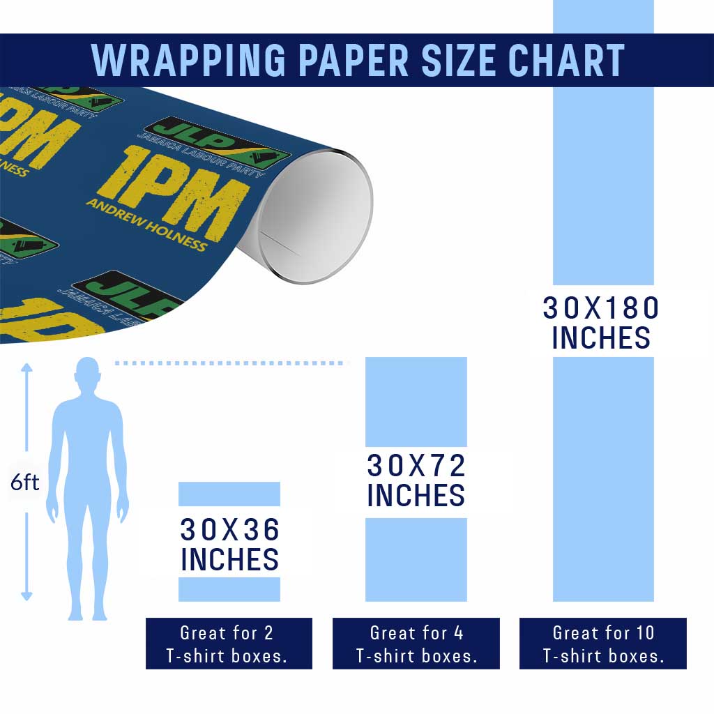 1PM Andrew Holness Wrapping Paper Roll Support JLP Jamaica Labour Party - Wonder Print Shop