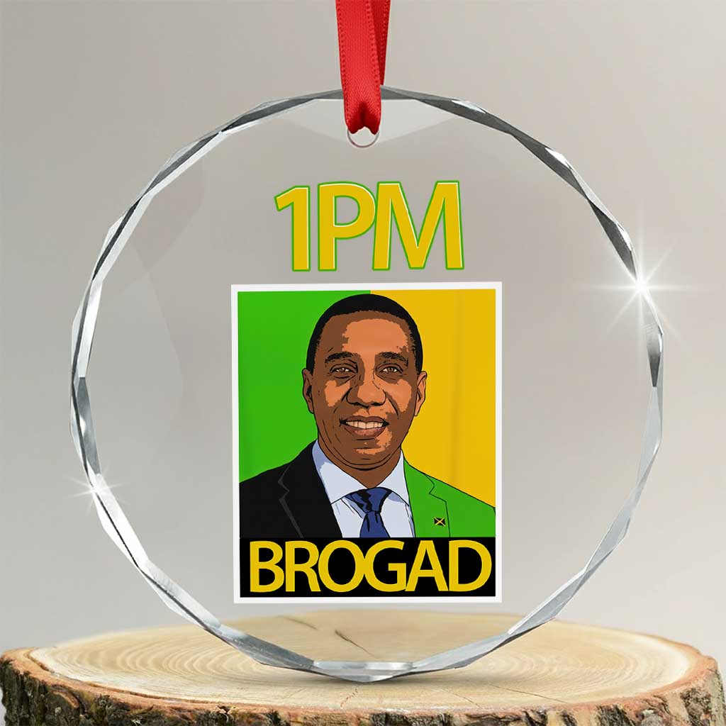 1PM BROGAD JLP Supporter Andrew Holness Crystal Glass Ornament Jamaica Labor Party Politics - Wonder Print Shop