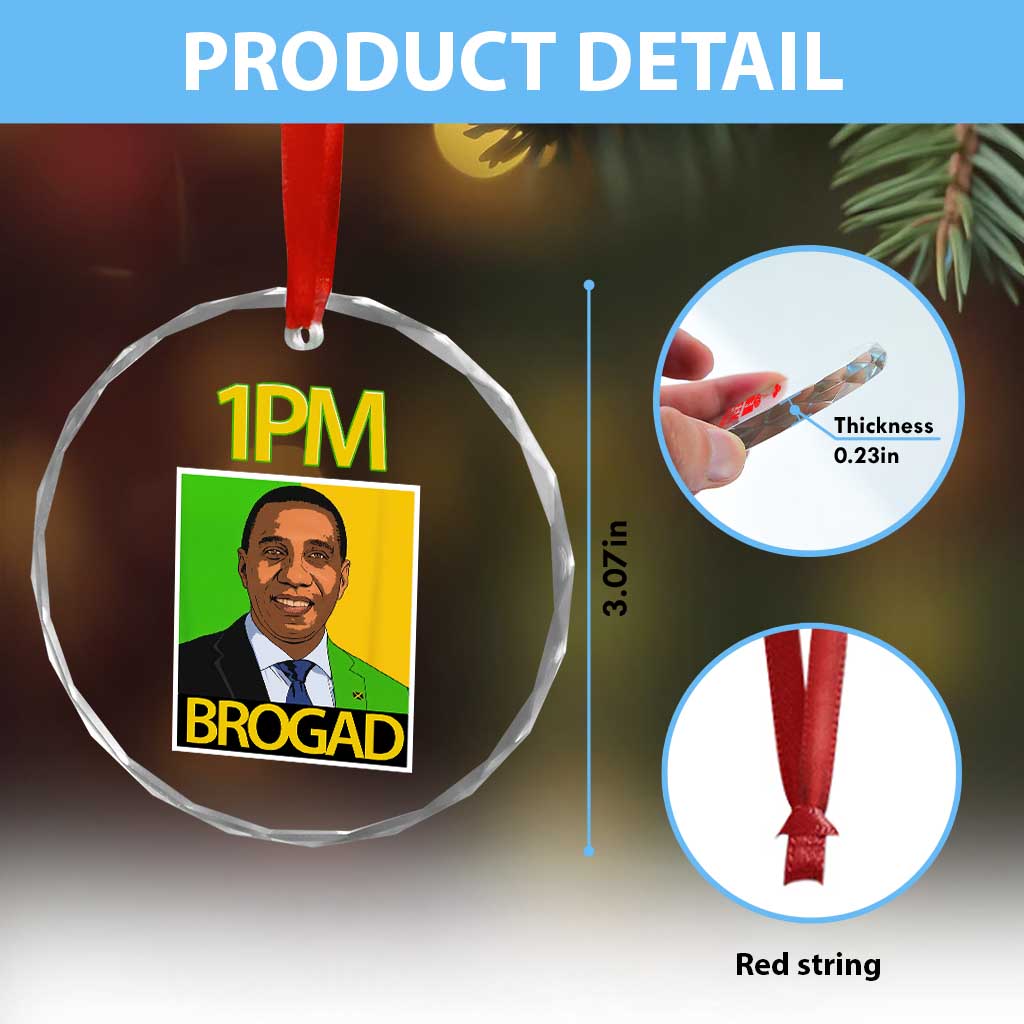 1PM BROGAD JLP Supporter Andrew Holness Crystal Glass Ornament Jamaica Labor Party Politics - Wonder Print Shop