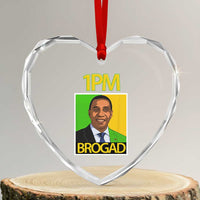 1PM BROGAD JLP Supporter Andrew Holness Heart Crystal Glass Ornament Jamaica Labor Party Politics - Wonder Print Shop
