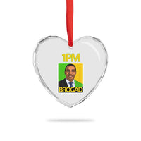1PM BROGAD JLP Supporter Andrew Holness Heart Crystal Glass Ornament Jamaica Labor Party Politics - Wonder Print Shop