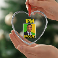 1PM BROGAD JLP Supporter Andrew Holness Heart Crystal Glass Ornament Jamaica Labor Party Politics - Wonder Print Shop