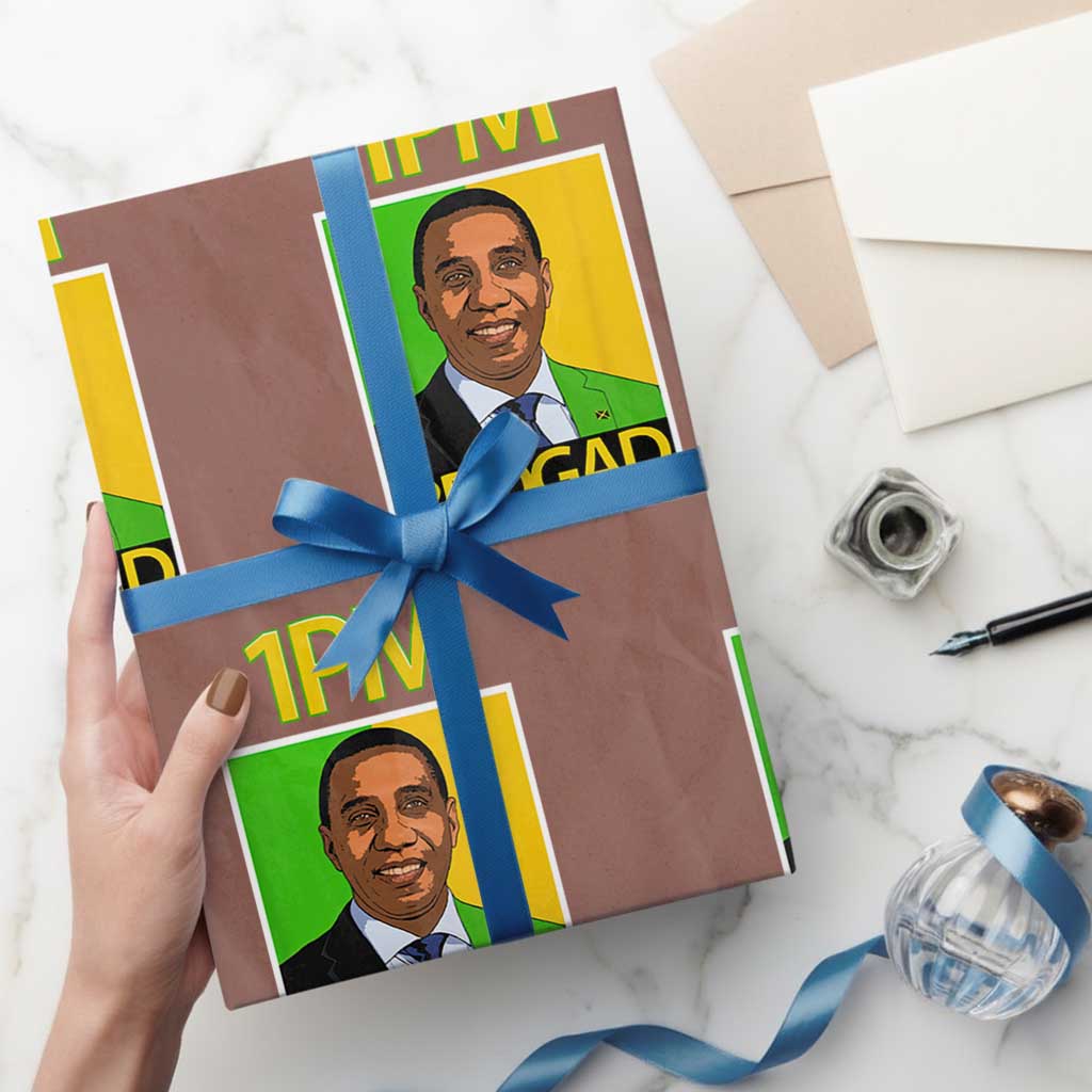 1PM BROGAD JLP Supporter Andrew Holness Wrapping Paper Roll Jamaica Labor Party Politics - Wonder Print Shop