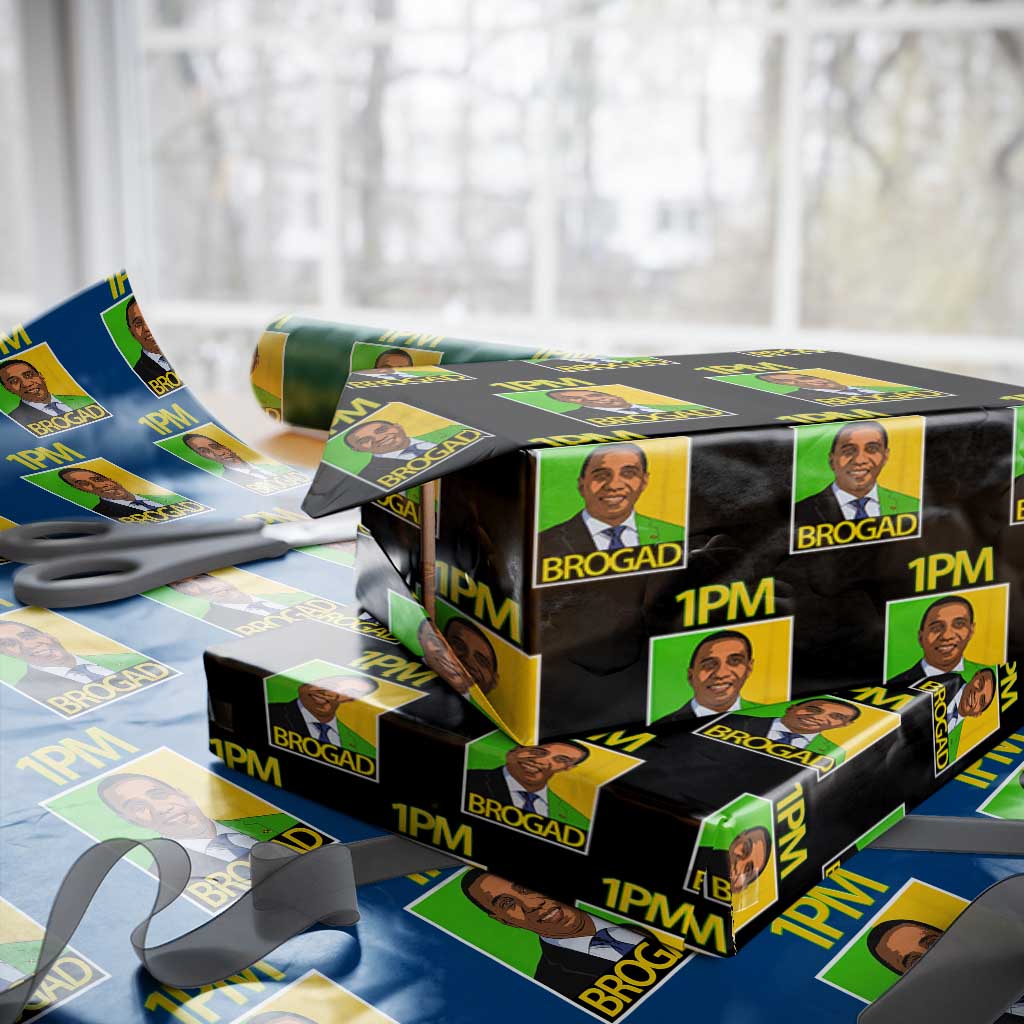 1PM BROGAD JLP Supporter Andrew Holness Wrapping Paper Roll Jamaica Labor Party Politics - Wonder Print Shop