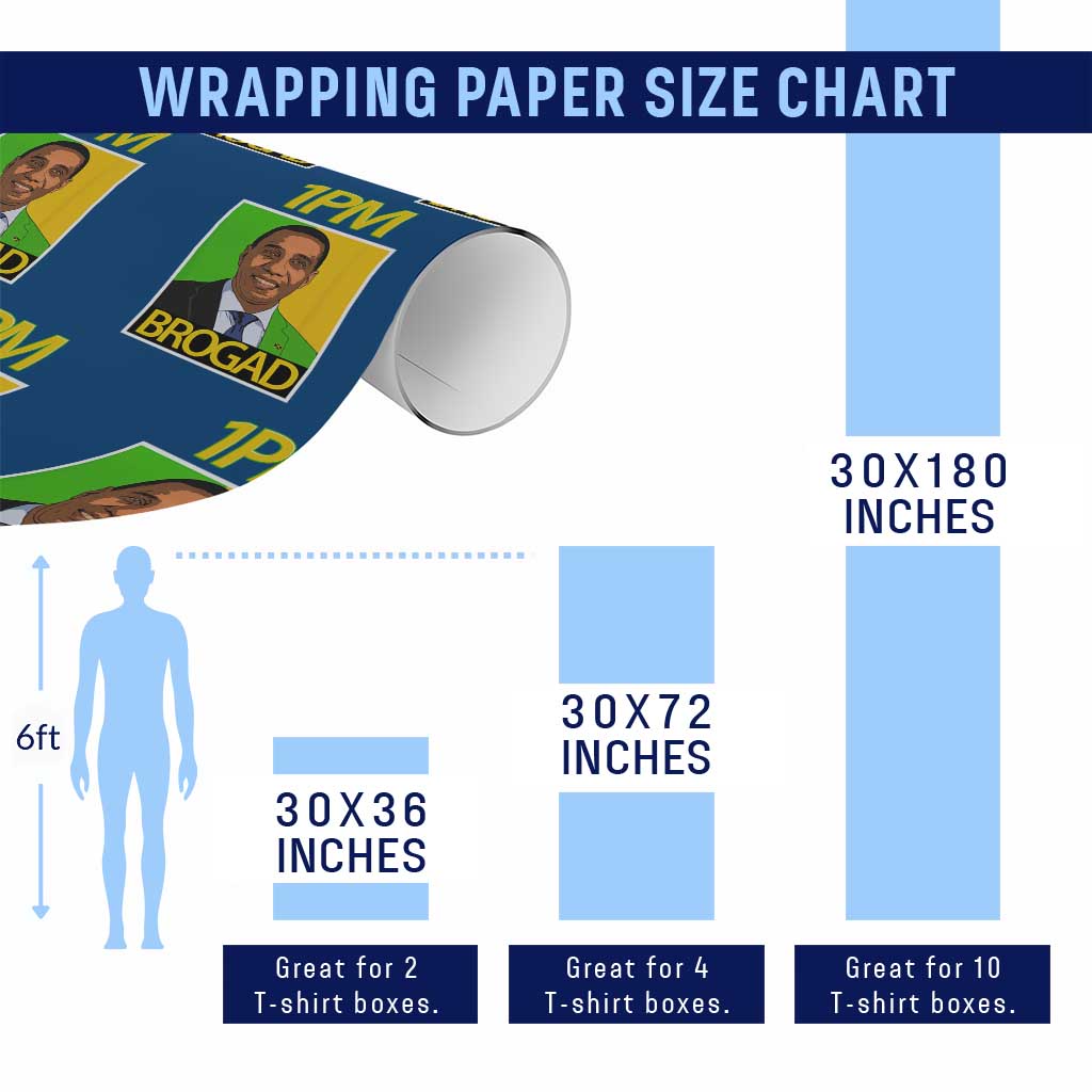 1PM BROGAD JLP Supporter Andrew Holness Wrapping Paper Roll Jamaica Labor Party Politics - Wonder Print Shop