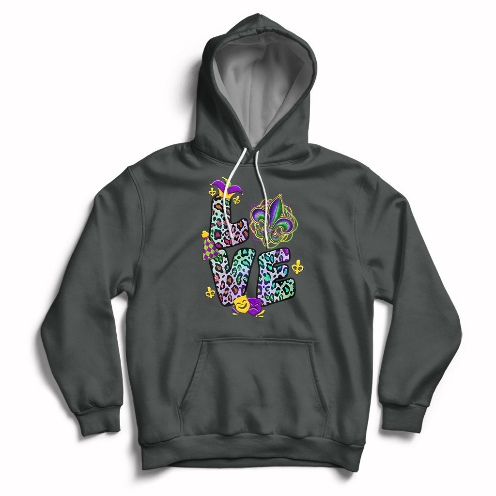 Love Mardi Gras Leopard Mardi Gras Costume Carnival Parade Hoodie - Wonder Print Shop
