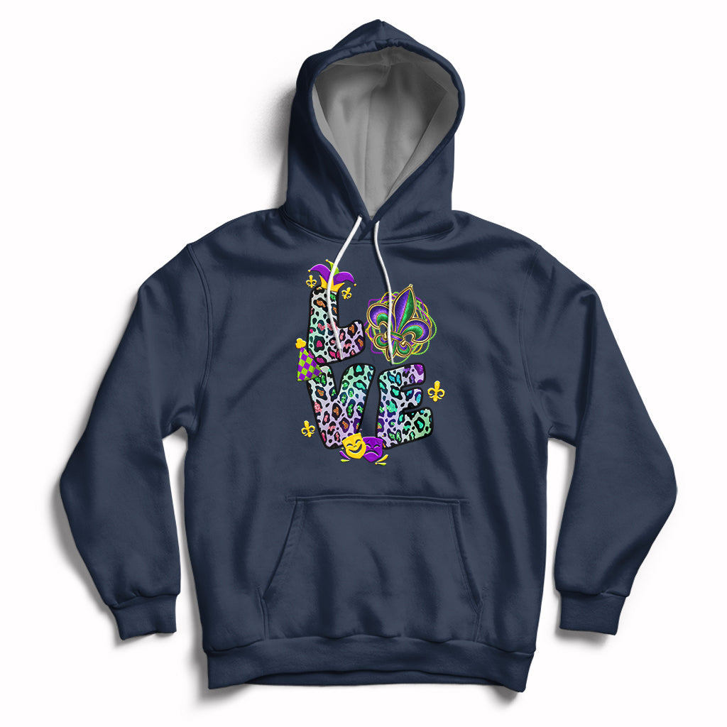 Love Mardi Gras Leopard Mardi Gras Costume Carnival Parade Hoodie - Wonder Print Shop
