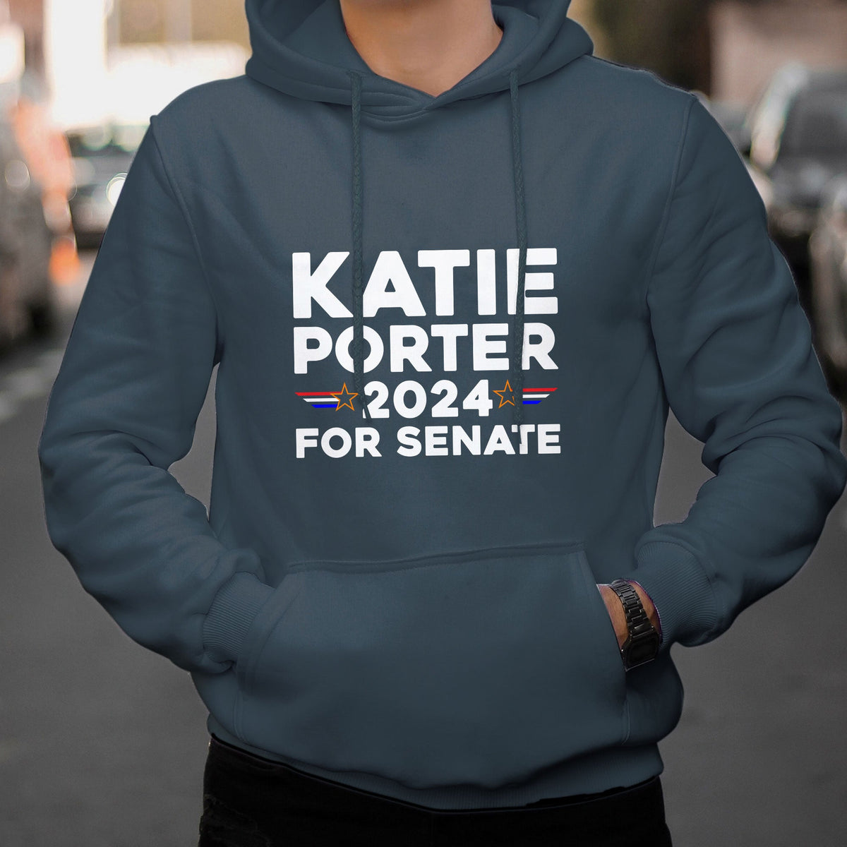 Katie Porter 2024 For US Senate California Democrat Senator - White Hoodie - Wonder Print Shop