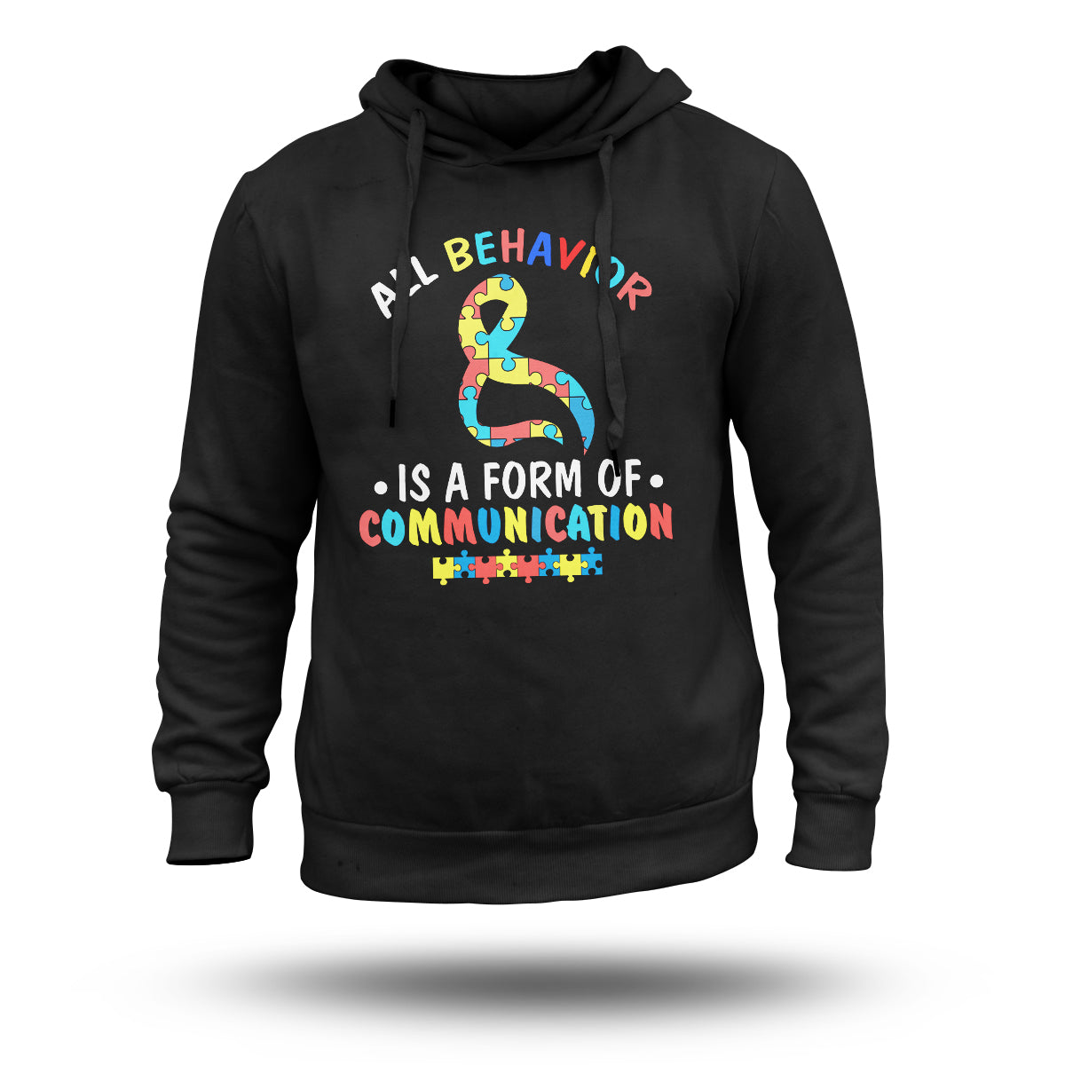All Behavior Is A Form Of Communication Autism Ribbon, Awareness Hoodie - Wonder Print Shop