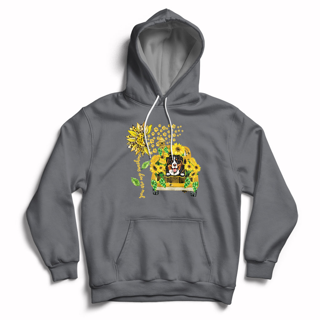 Cute Dog You Are My Sunshine Sunflower Dog Lover Pet Day Hoodie - Wonder Print Shop
