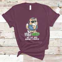 I Like Weed My Cat And 3 Maybe People Marijuana Leaf T Shirt - Wonder Print Shop
