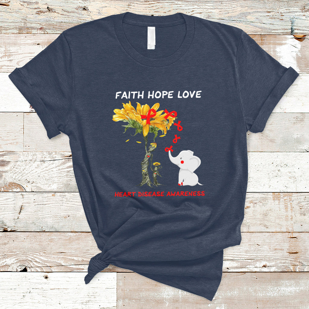 Faith Hope Love Heart Disease Awareness CHD Month Support T-Shirt - Wonder Print Shop