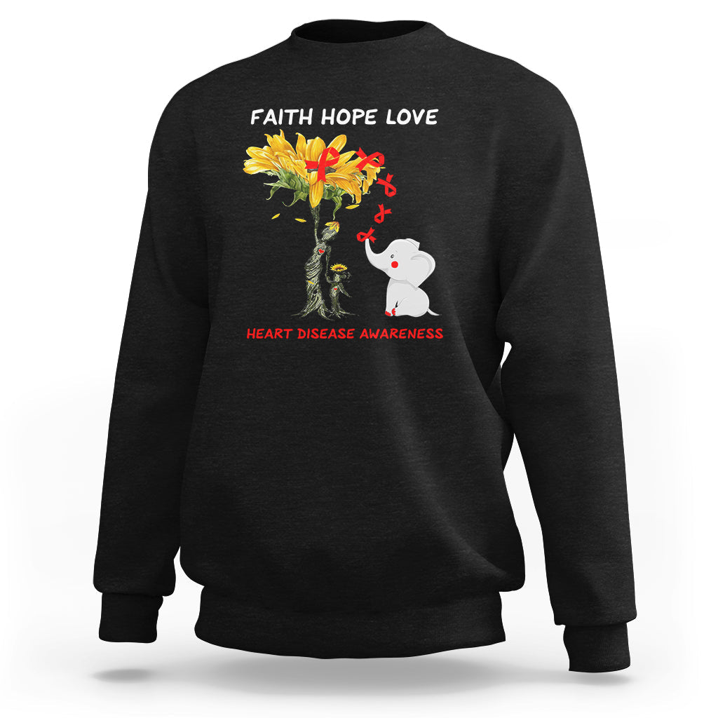 Faith Hope Love Heart Disease Awareness CHD Month Support Sweatshirt - Wonder Print Shop