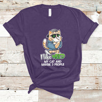 I Like Weed My Cat And 3 Maybe People Marijuana Leaf T Shirt - Wonder Print Shop