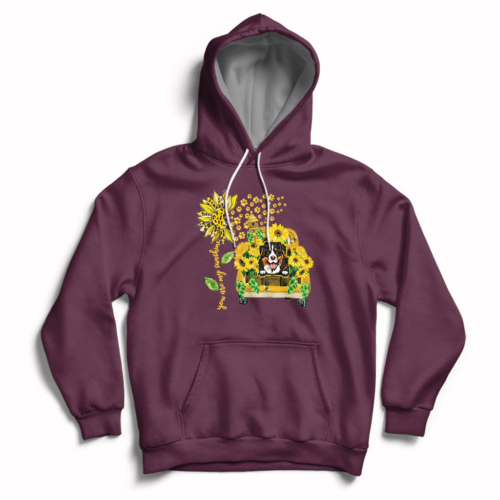 Cute Dog You Are My Sunshine Sunflower Dog Lover Pet Day Hoodie - Wonder Print Shop