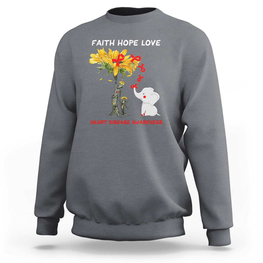 Faith Hope Love Heart Disease Awareness CHD Month Support Sweatshirt - Wonder Print Shop