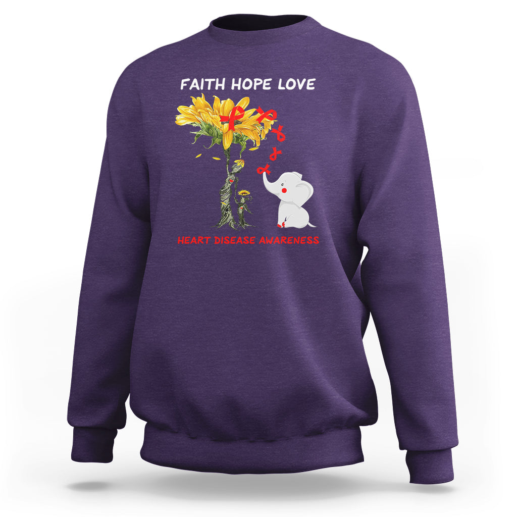 Faith Hope Love Heart Disease Awareness CHD Month Support Sweatshirt - Wonder Print Shop