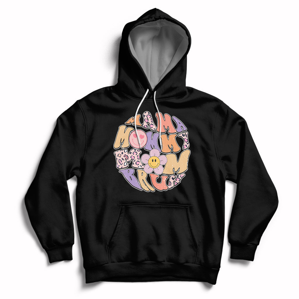 Mama Mommy Mom Bruh Mommy And Me Mother's Day Gifts Groovy Hoodie - Wonder Print Shop
