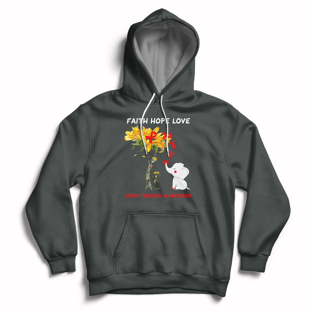 Faith Hope Love Heart Disease Awareness CHD Month Support Hoodie - Wonder Print Shop