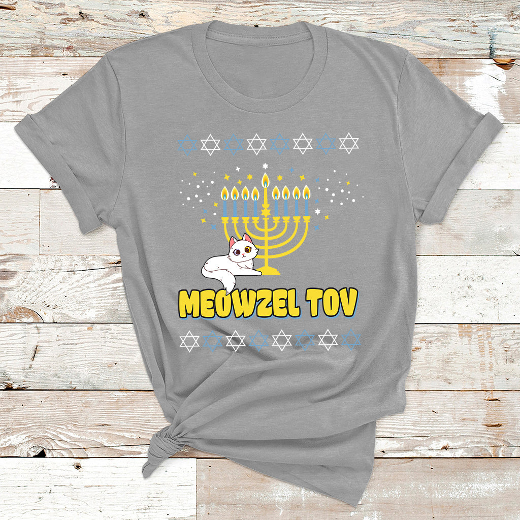 Meowzel Tov Black Cat Funny Hanukkah Chanukah Men Women Kids T Shirt - Wonder Print Shop