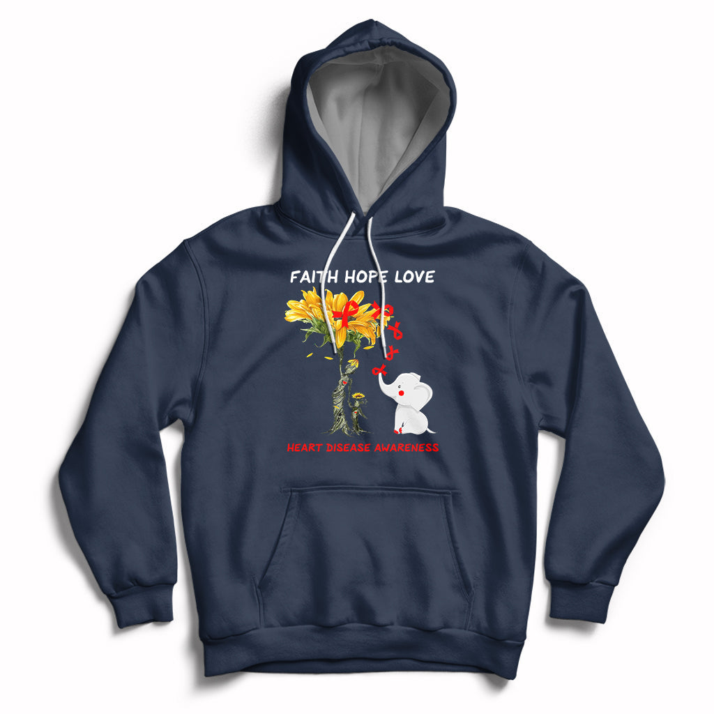 Faith Hope Love Heart Disease Awareness CHD Month Support Hoodie - Wonder Print Shop