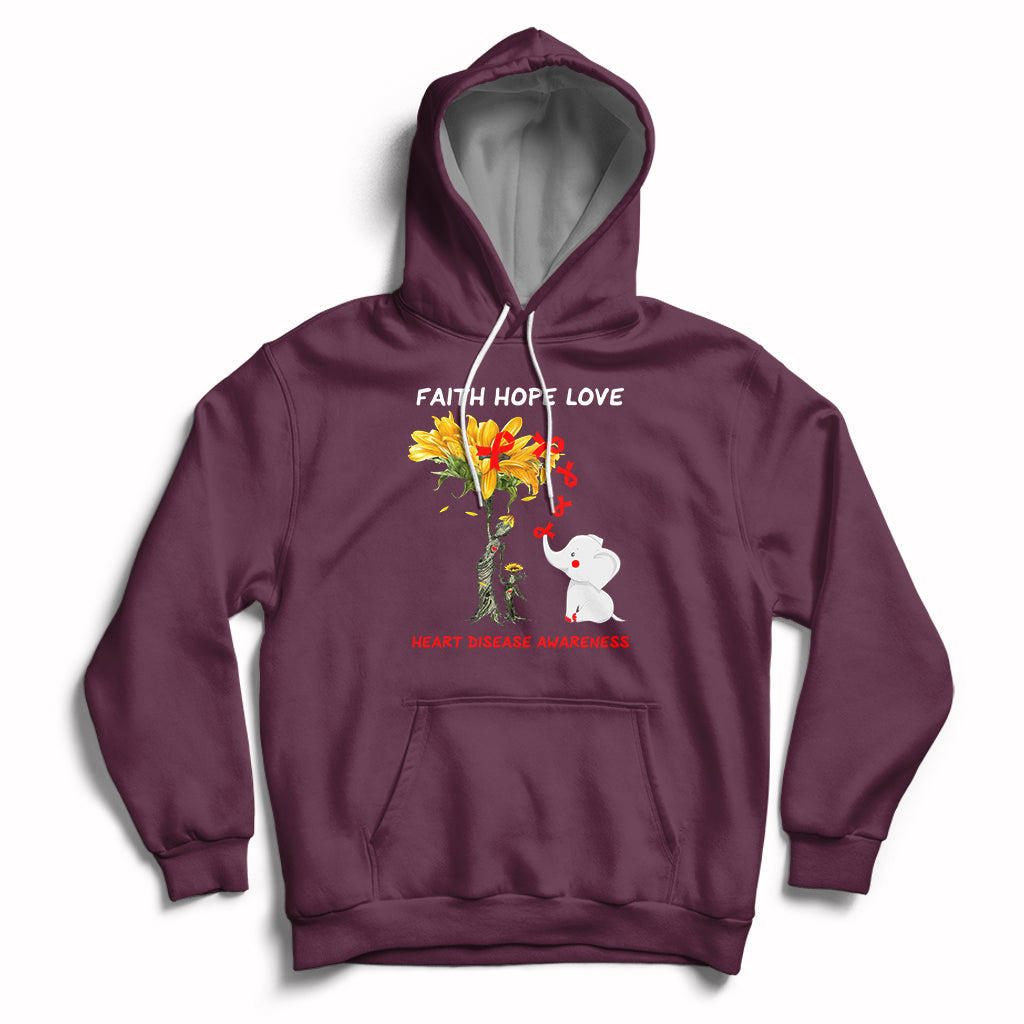 Faith Hope Love Heart Disease Awareness CHD Month Support Hoodie - Wonder Print Shop