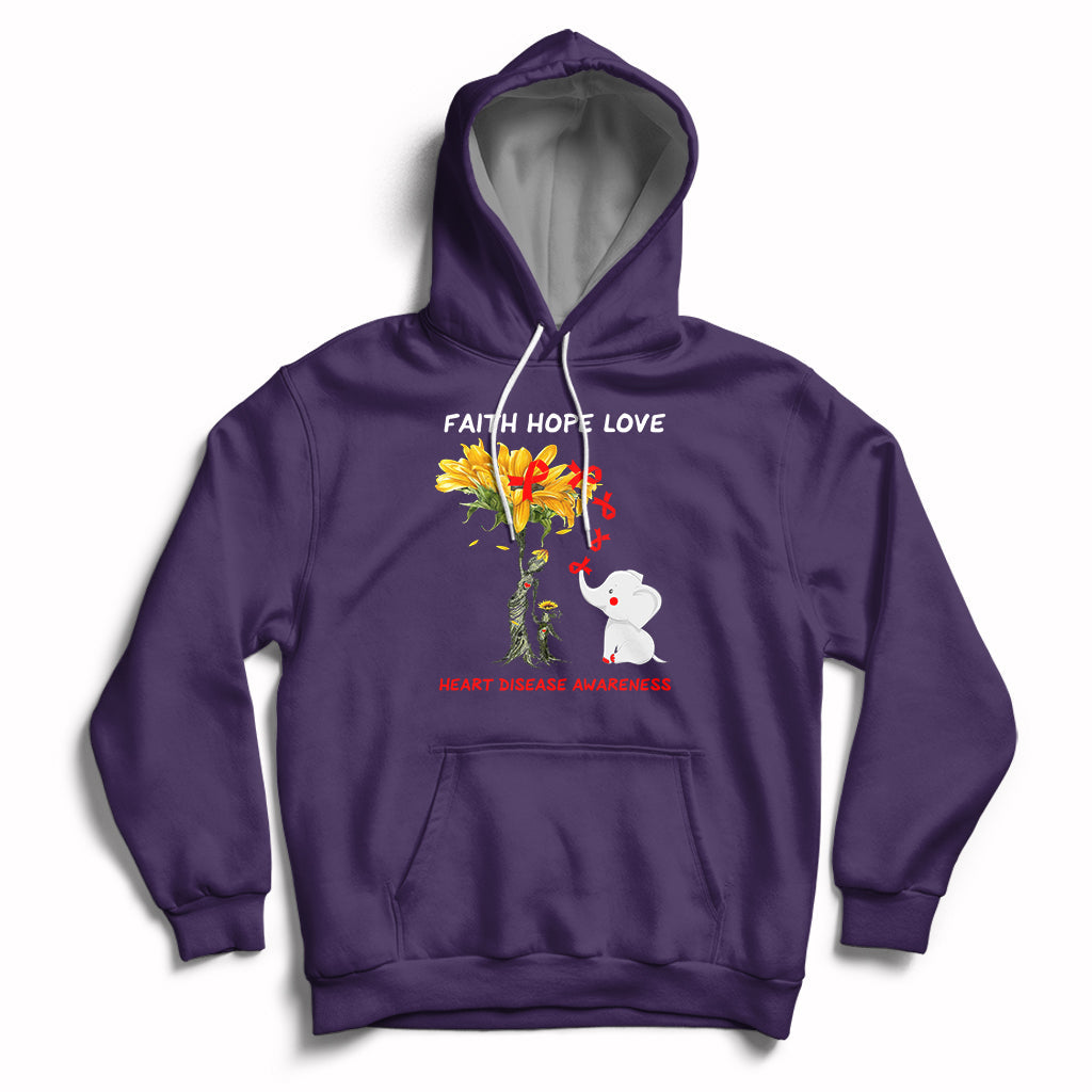 Faith Hope Love Heart Disease Awareness CHD Month Support Hoodie - Wonder Print Shop