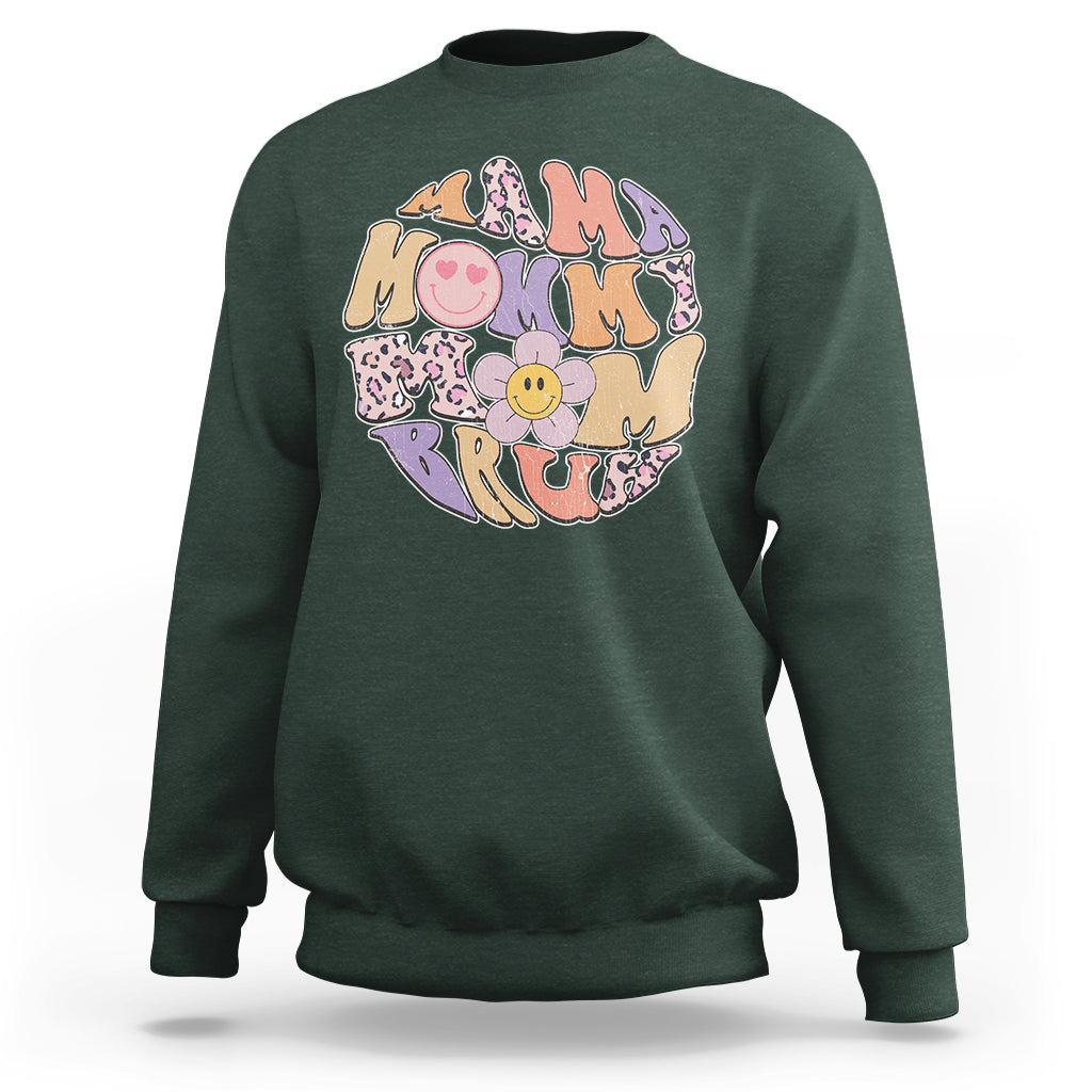 Mama Mommy Mom Bruh Mommy And Me Mother's Day Gifts Groovy Sweatshirt - Wonder Print Shop