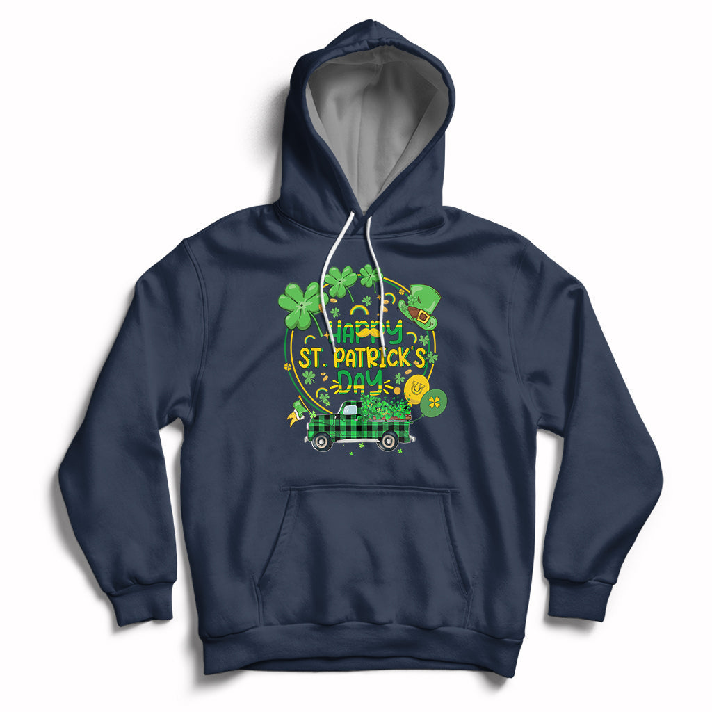 Happy St.Patrick's Day Patty's Day Shamrocks Lucky Charm Hoodie - Wonder Print Shop