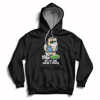 Black cat graphic hoodie with drawstring hood and front kangaroo pocket