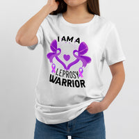 I Am A Leprosy Warrior Purple Ribbon with Butterfly, Awareness T Shirt - Wonder Print Shop