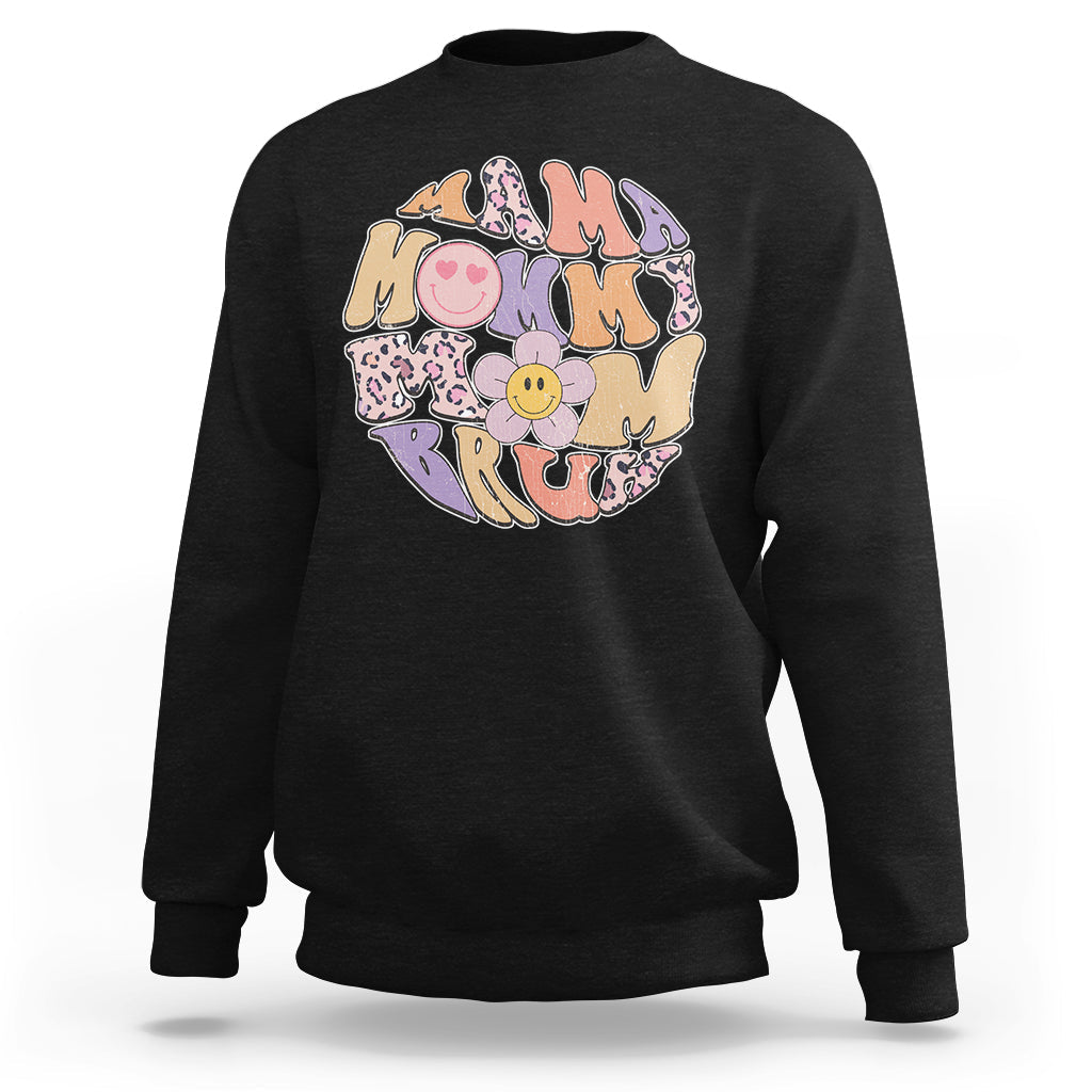 Mama Mommy Mom Bruh Mommy And Me Mother's Day Gifts Groovy Sweatshirt - Wonder Print Shop