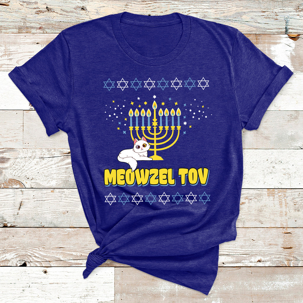 Meowzel Tov Black Cat Funny Hanukkah Chanukah Men Women Kids T Shirt - Wonder Print Shop