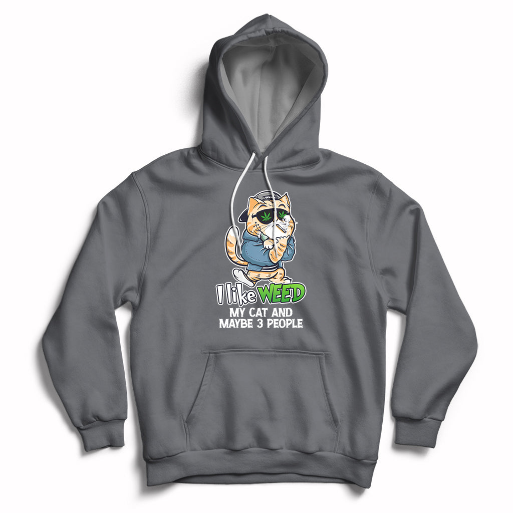 Charcoal cat graphic hoodie with drawstring hood and front kangaroo pocket