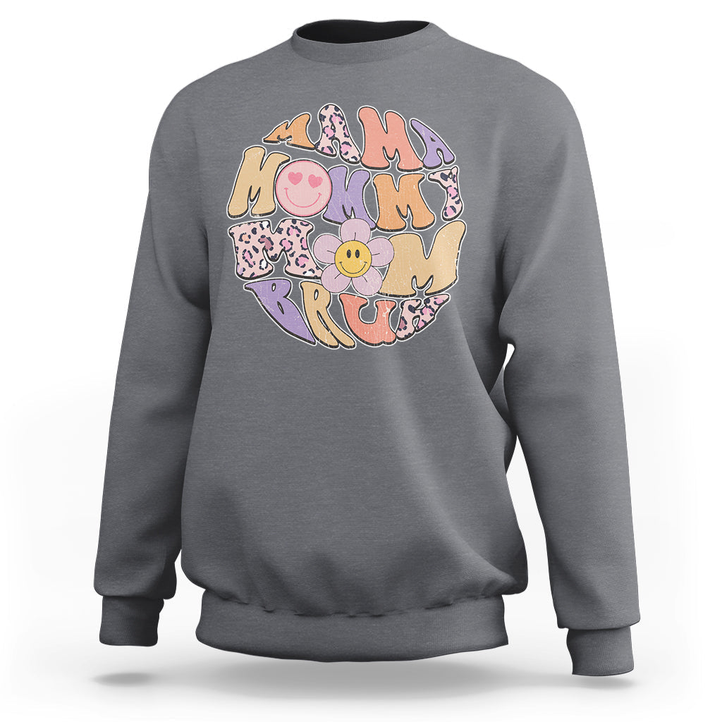 Mama Mommy Mom Bruh Mommy And Me Mother's Day Gifts Groovy Sweatshirt - Wonder Print Shop