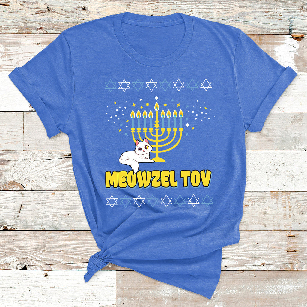 Meowzel Tov Black Cat Funny Hanukkah Chanukah Men Women Kids T Shirt - Wonder Print Shop