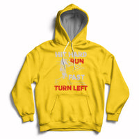 Hit Hard Run Fast Turn Left Baseball Softball Fan Player Hoodie - Wonder Print Shop