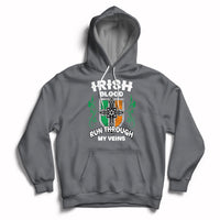 Charcoal pullover hoodie with front graphic and kangaroo pocket, drawstring hood