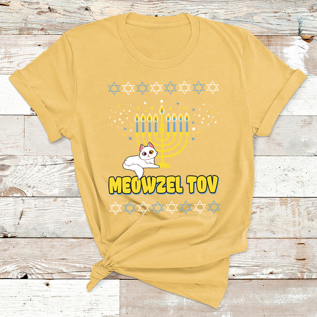 Meowzel Tov Black Cat Funny Hanukkah Chanukah Men Women Kids T Shirt - Wonder Print Shop