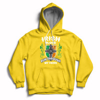 Daisy yellow pullover hoodie with front graphic and kangaroo pocket, drawstring hood