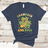 Shamrock 'N Roll St. Patrick's Day Irish Music Harp Design T-Shirt - Wonder Print Shop