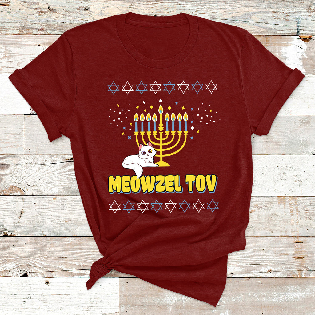 Meowzel Tov Black Cat Funny Hanukkah Chanukah Men Women Kids T Shirt - Wonder Print Shop