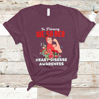 In February We Go Red American Heart Disease Awareness T-Shirt - Wonder Print Shop