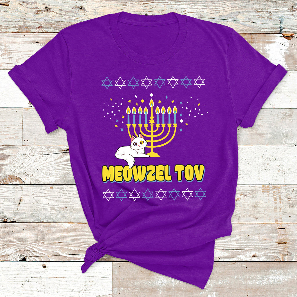 Meowzel Tov Black Cat Funny Hanukkah Chanukah Men Women Kids T Shirt - Wonder Print Shop
