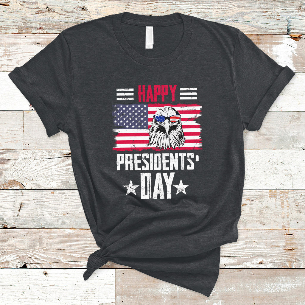Happy Presidents' Day American Patriots Eagle US Flag Pride T-Shirt - Wonder Print Shop