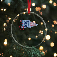 1st Grade Teacher Pennant US Flag Back to School Crystal Glass Ornament